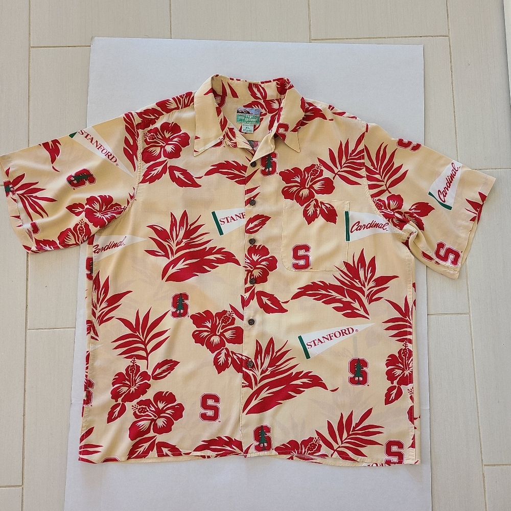 Vintage Reyn Spooner Men's  Stanford Cardinal Hawaiian Shirt XL Short